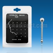 nbsvpk pack of silver nose bones with 1 5mm silver ball top