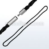 nk5 weaved rubber necklace with high polished pop in clasp