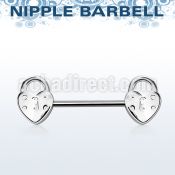 npsh9 316l steel nipple barbell with two locks