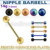 nptfo5 anodized steel nipple barbell w 5mm frosted steel balls