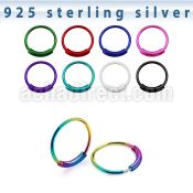 ns01bl color plated silver endless nose hoop with diameter 8mm