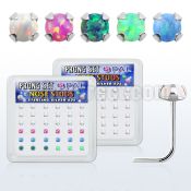 nspo25 box w 36 pc of 925 silver nose studs w 2.5mm opals