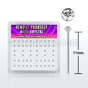 nyrdbxc box of silver bend it nose studs with 1 5mm crystals