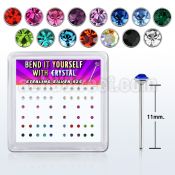 nyrdbxm silver bend it nose studs with assorted color crystals
