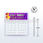 nysvbx box of silver bend it nose studs with 1 5mm ball tops