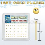 nyx18b1 box w 18k gold silver bend it nose stud w 1mm ball top