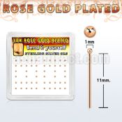 nyxrsb1 box w rose gold silver bend it nose stud w 1mm ball top