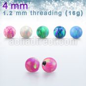 opi4s 4mm synthetic opal ball with 16g (1.2mm) threading