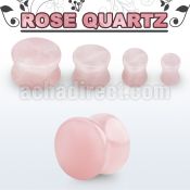 pgscc rose quartz double flared stone plug