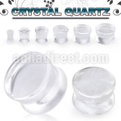 pgsii crystal quartz double flare stone plug