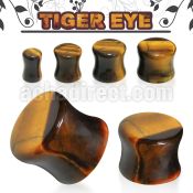 pgsm tiger eye stone double flared plug size 3mm 16mm