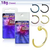 pkcltn anodized steel clip on nose hoop diameter 8mm to 10mm