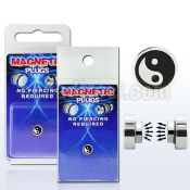 pkmp11 surgical steel magnetic fake plug with yin yang logo