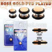 pkmp120 rose gold steel magnetic fake plug w rubber o rings