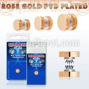 pkmp121 rose gold steel magnetic fake plug no ubber o rings