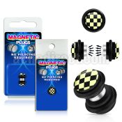 pkmp89 acrylic magnetic fake plug with black white checkered