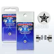 pkmp8 surgical steel magnetic fake plug with star logo