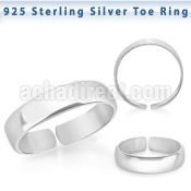 pt527 silver adjustable toe ring plain