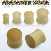 pwy crocodile wood double flared solid plug size 3 25mm