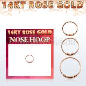 r14end solid 14kt rose gold endless nose hoop
