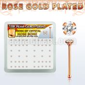 rsbp14xc box w rose gold plated silver nose bone w 2mm crystal