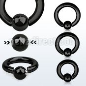 sbcrt6 black 316l steel spring ball closure ring 6g w 8mm ball