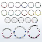 segh16j 316l steel hinged segment ring with crystals