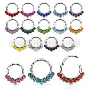 segh16p 316l steel hinged segment ring w 7 crystals