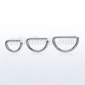 seld16 d shapped surgical steel seamless ring, 16g (1.2mm)