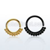 septll annealed gold  black pvd plated 316l steel septum ring 