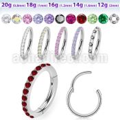 sgsh10 316l steel hinged segment ring cz stones