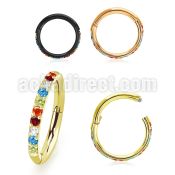 sgsh10rbt pvd steel hinged segment ring 16g outward cnc