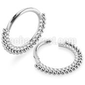 sgsh18 316l steel hinged segment ring cz chain balls
