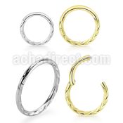 sgsh19 316l steel hinged segment ring diamond cut design