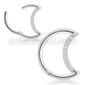 sgsh1 steel hinged segment ring 16g cnc cz crescent moon