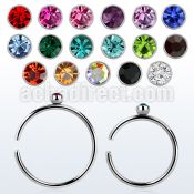 snr2 surgical steel fake nose clip w round crystal