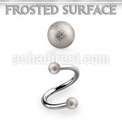 spefo3 surgical steel spiralw 2 3mm frosted steel balls