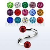 spefr3 eyebrow lip 316l steel spiral with 3mm ferido ball