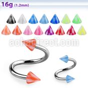 spenck 316l steel eyebrow spiral with acrylic checkered cone