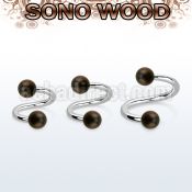 spsn5 organic spiral w 316l steel post w 2 5mm sono wood balls