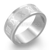 sr128 matte steel carving ring w high polished roman numeral