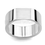 sr158h stainless steel engravable wide band ring w flat top