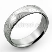 sr298 matte stainless steel ring with kaleidoscope pattern