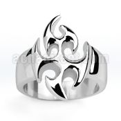 sr331 stainless steel ring with a casted tribal skull design