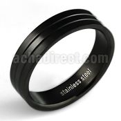 srb20 black stainless steel ring with triple band design