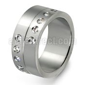 srcz53 stainless steel rings w cz stones in bezel setting