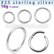 sterling silver hinged segment ring 16g