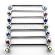 sub2c steel surface barbell w 45 degree 5mm jewel balls