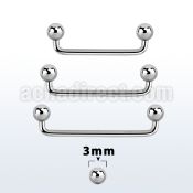 sudb3 90 316l steel industrial surface barbell with 3mm balls