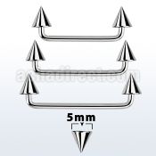 sudcn5 90 316l steel industrial surface barbell w 5mm cones